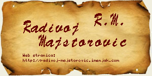Radivoj Majstorović vizit kartica